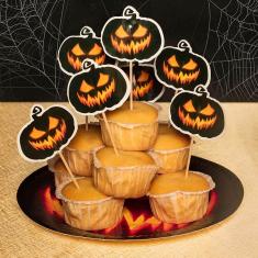 Set 12 Creepy Pumpkin Cocktail Sticks