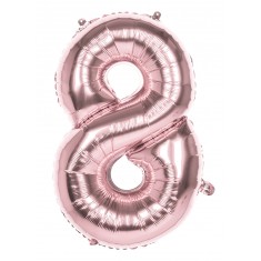 Copper Pink Mylar Balloon Number 8 - 86 cm