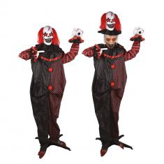 Double headed clown - animated, light & sound - 180cm