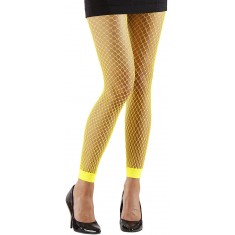 Neon Yellow Fishnet Leggings - Adult