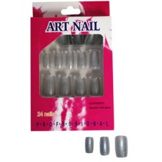 Silver False Nails - Accessory