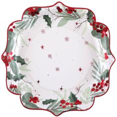Paper plates x10 - 21 cm - Traditional Christmas
