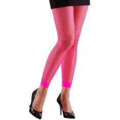 Neon Pink Fishnet Leggings - Adult