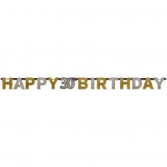 Letter Garland - Foil Happy Birthday 30 Sparkling Celebration Gold - 213 x 16.2 cm