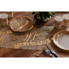 Wonderful Christmas table runner - 3m - Gold