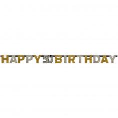 Letter Garland - Foil Happy Birthday 50 Sparkling Celebration Gold - 213 x 16.2 cm