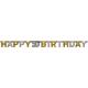 Miniature Letter Garland - Foil Happy Birthday 50 Sparkling Celebration Gold - 213 x 16.2 cm
