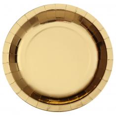 Shiny cardboard plates x10 - 26 cm - Gold