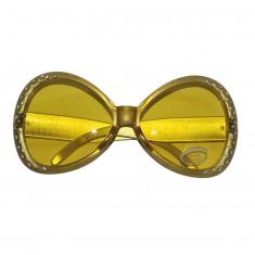 Glasses with rhinestone beads - Yellow