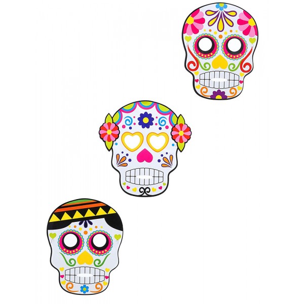 Cardboard Mask - Dia de los Muertos - Halloween x3 - S3185