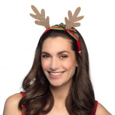 Golden Christmas Reindeer Headband