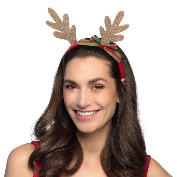 Golden Christmas Reindeer Headband - 13300BOL