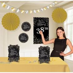 Metallic Paper Decoration Kit - Sparkling Gold Celebrations to personalize - 8 Pieces