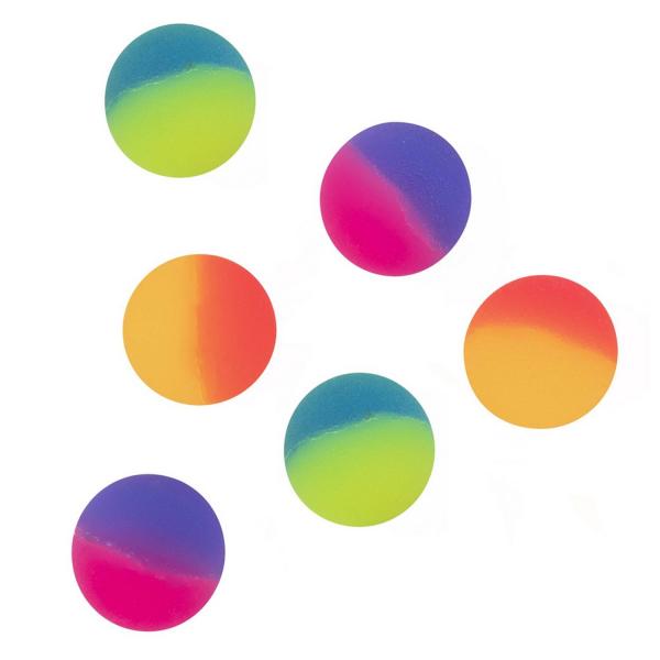 Set of 6 Rainbow Bouncing Balls - RDLF25-30773