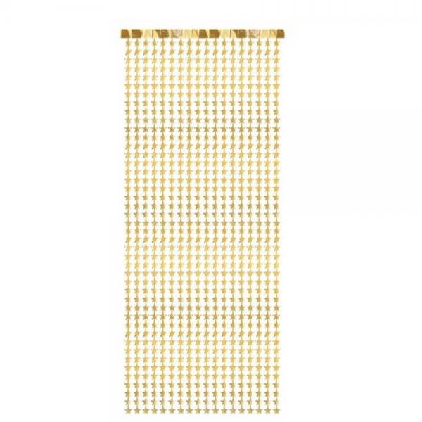 Christmas curtain - 100 x 245 cm - golden stars - GNT4-019