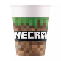 Set of 8 paper cups 25 cl - Minecraft
