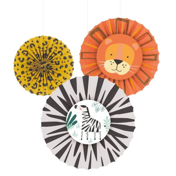 6 Get Wild paper decoration fans - 9909361