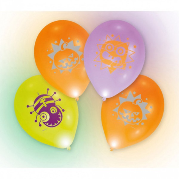 Latex Balloons With Led x4 - Halloween - 9901055
