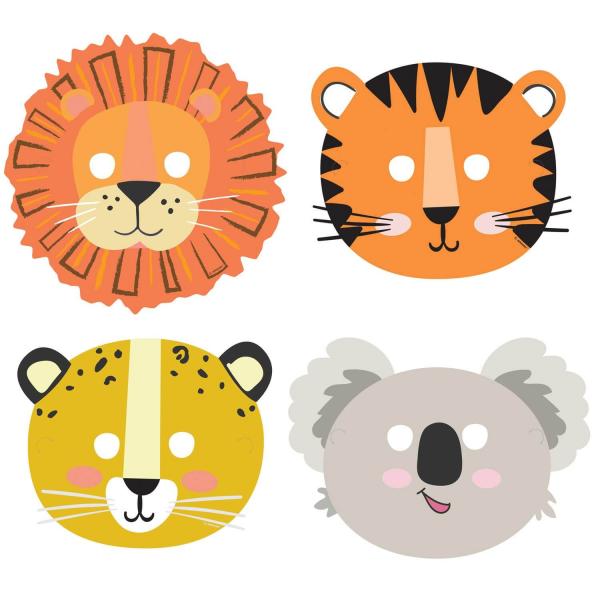 8 Get Wild Paper Masks - 9909362