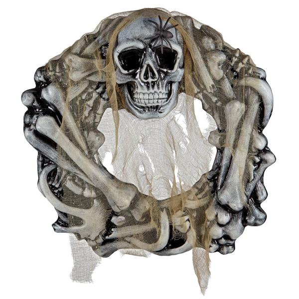 CROWN BONES AND SKULL WITH SPIDER AND SCARY GAUZE - 10996