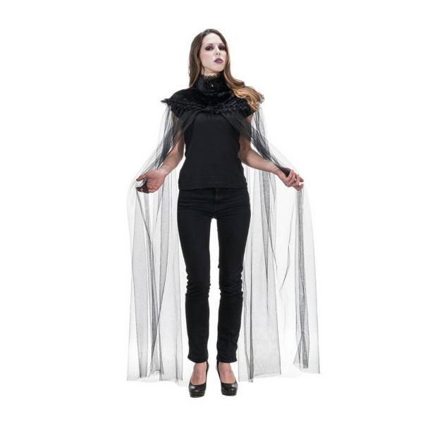 Tulle cape with velvet collar - RDLF-H4256