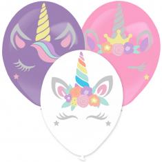 Latex Balloons - Unicorn Stickers X3
