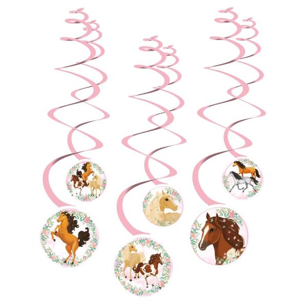 6 Beautiful Horses spiral decorations - 9909884