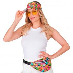  80s Funk Fashion Visor and Fanny Pack Duo - Pink