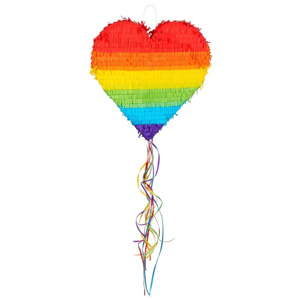 Piñata to pull - Heart - Rainbow - 30965