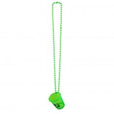 Shooter glass necklace - Football - Green