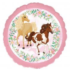 Beautiful Horses Standard Round Foil Balloon - 43 cm