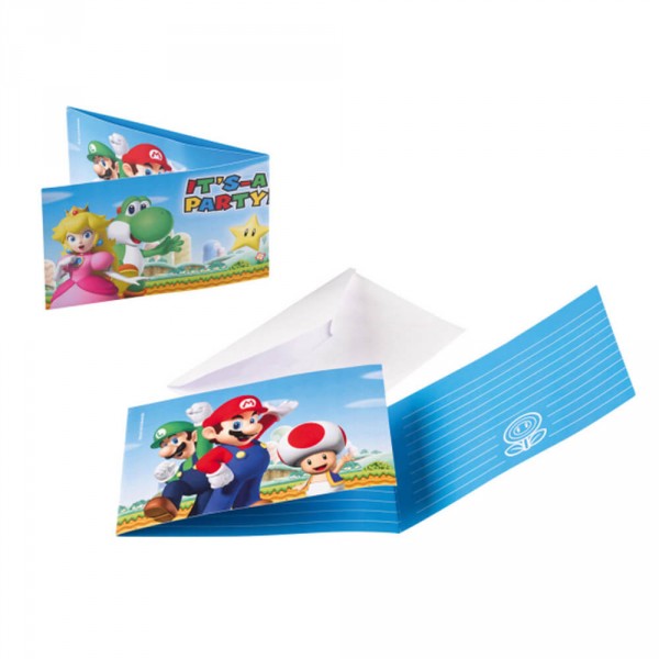 Super Mario™ Invitations x8 - 9901543