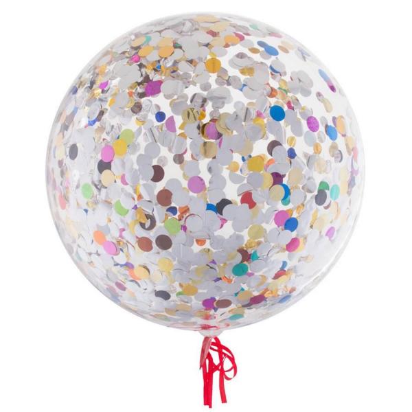 Round bubble balloon with confetti 45 cm - 85431