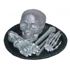 Silver Skull Dish Decoration