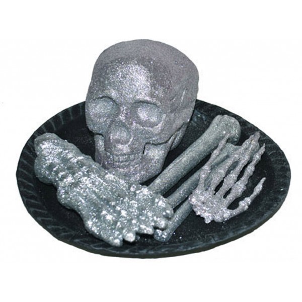 Silver Skull Dish Decoration - 74263