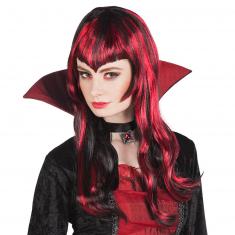 Red and black Vampire wig