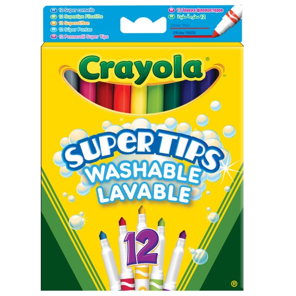 Crayons 12 feutres à dessiner lavables - Crayola-03.7509