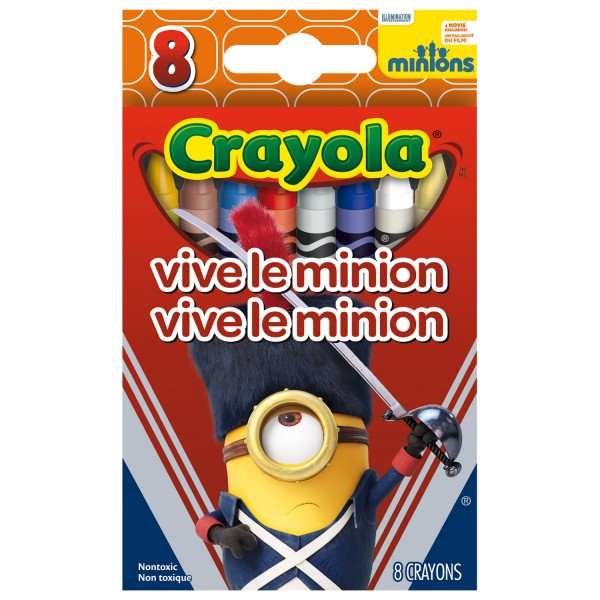 Lot de 8 crayons de cire : Minions Vive le Minion - Crayola-52-4385
