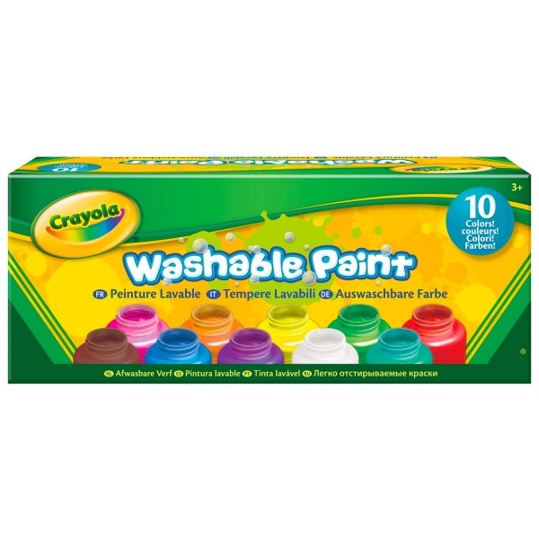 Peinture : 10 pots de peinture lavable - Crayola-54-1205-E-000