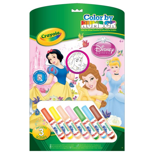 Planches de coloriage aux numéros et feutres Princesses Disney - Crayola-55522