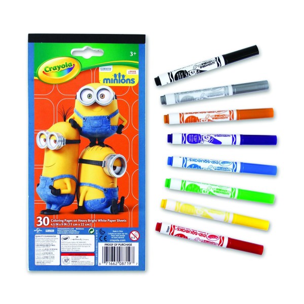 Set de coloriages Minions + 8 feutres - Crayola-58-8719