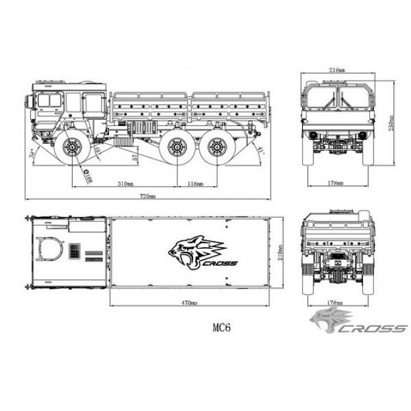 MC6 1:12 Truck 6X6 Crawling kit CROSS-RC - CRO90100003