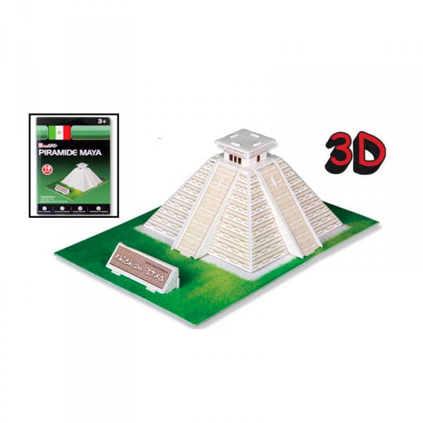 Puzzle 3D 19 pièces : Pyramide Maya, Mexique - Cubic-77706