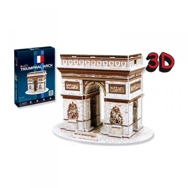 Puzzle 3D 26 pièces : L'Arc de Triomphe, France - Cubic-77738