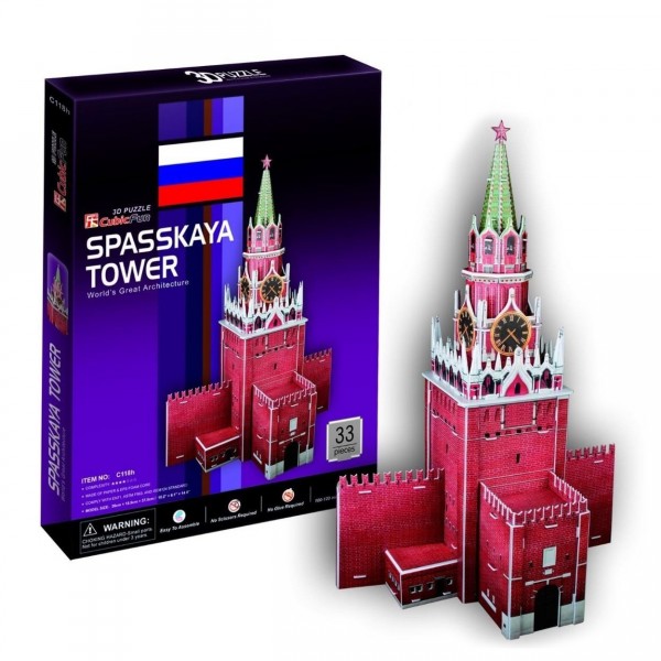 Puzzle 3D 33 pièces : Tour Spasskaya, Russie - Cubic-77735