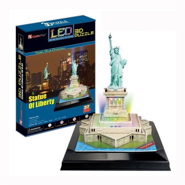 Puzzle 3D 37 pièces Lumineux : La statue de la Liberté, Etats Unis - Cubic-77782
