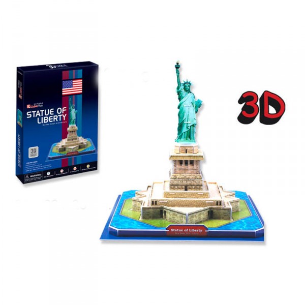Puzzle 3D 39 pièces : La Statue de la Liberté, USA - Cubic-77750