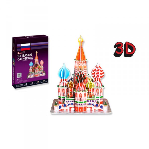 Puzzle 3D 46 pièces : Cathédrale Saint Basilique, Russie - Cubic-77719
