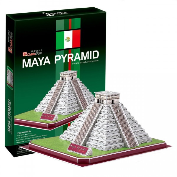 Puzzle 3D 48 pièces : Pyramide Maya, Mexique - Cubic-77744