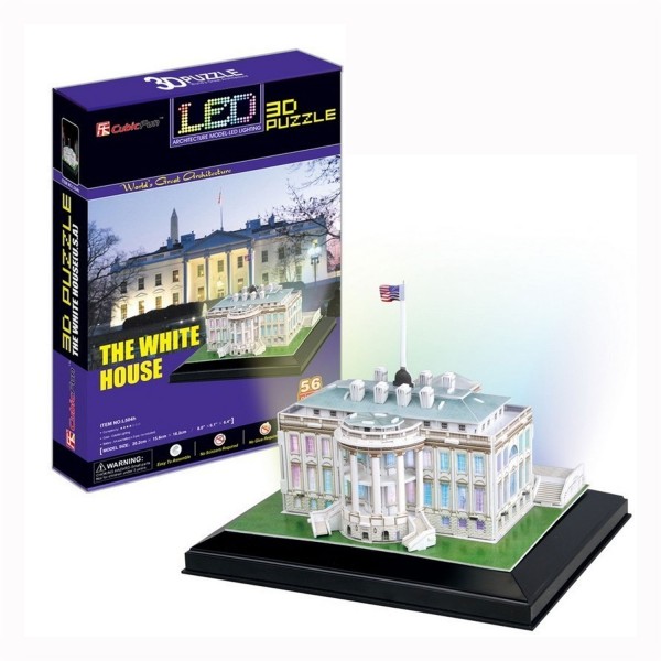 Puzzle 3D 56 pièces Lumineux : La Maison Blanche, Etats Unis - Cubic-77781